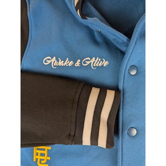 Brooklyn Cloth MFG Co. Varsity Jacket Large Awake and Alive Letter Graphic - Picture 10 of 13